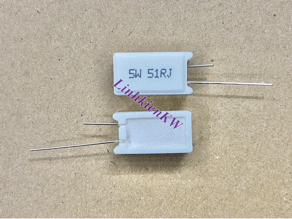 Trở Sứ Cắm 5W 51RJ 1% Chân Đồng, Mới 100%.