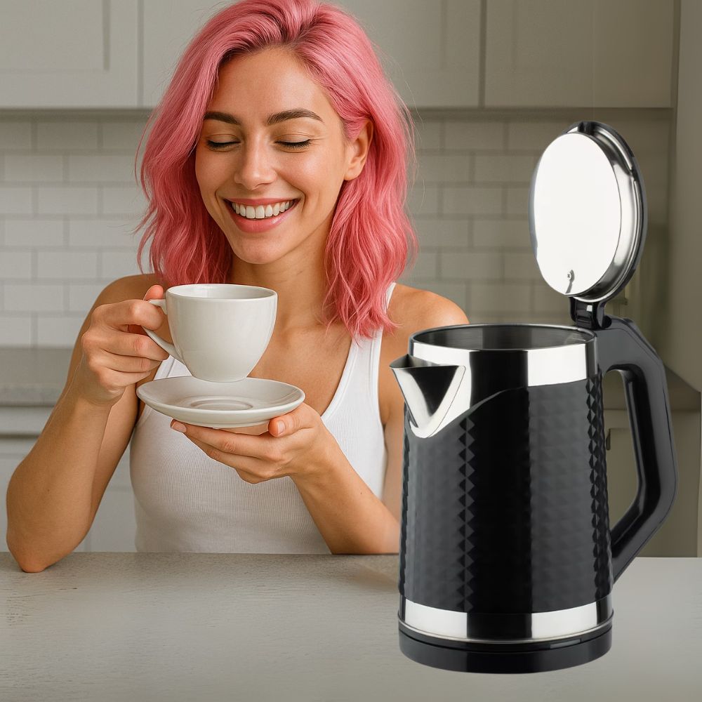 Bình đun siêu tốc Mishio MK403 dung tích 1.8L vỏ nhựa cách nhiệt chống bỏng - hàng chính hãng