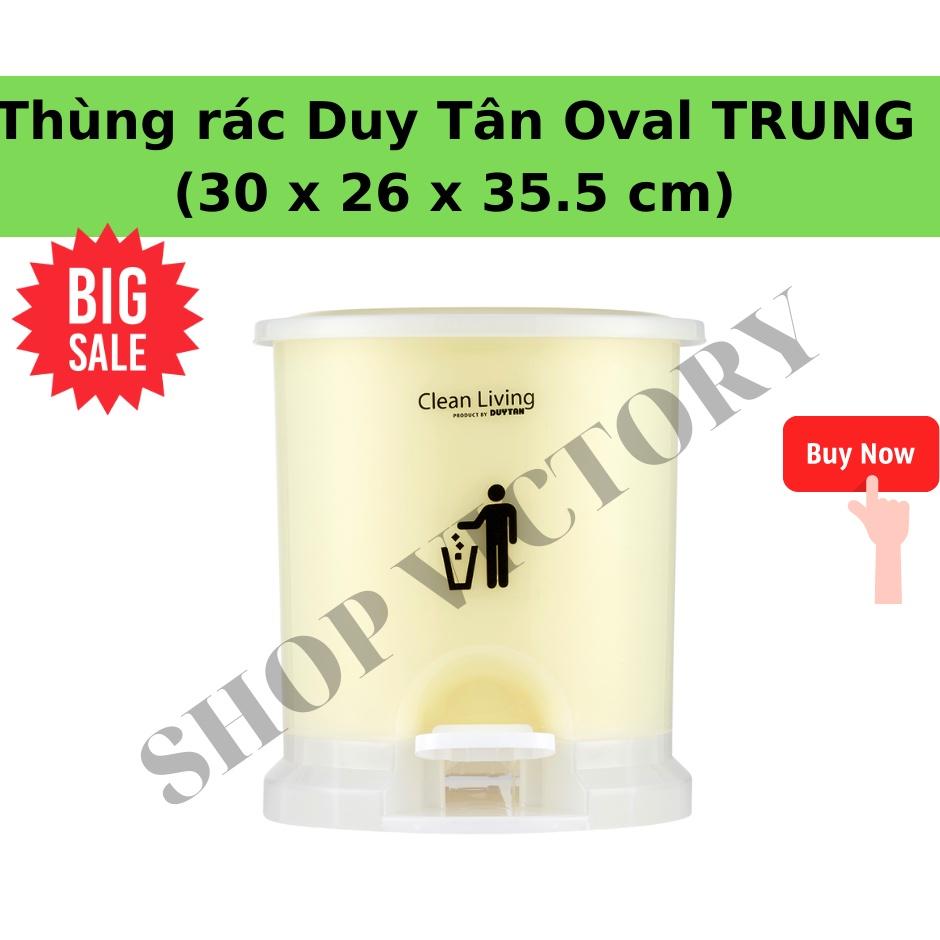 Thùng rác Đạp Chân Nhựa Duy Tân hình Oval Trung