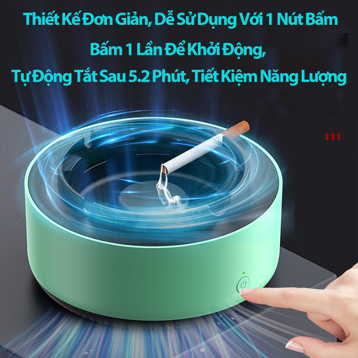 Gạt Tàn Hút Khói Thuốc Thông Minh Tạo Ion Âm Lọc Không Khí Hút Khói Tự Động Kiểu Dáng Sang Trọng Tặng Kèm Vòng Thơm Phòng