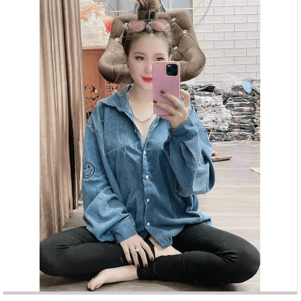 Áo khoác nhung kiểu sơ mi NỮ SIÊU XINH