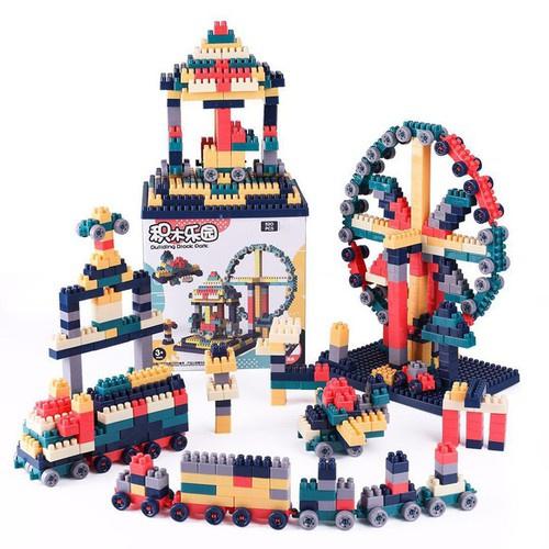 Building Block 520 chi tiết loại 1- Bộ đồ chơi lắp ráp xếp hình loại to cho bé sáng tạo phát triển trí tuệ và giải trí