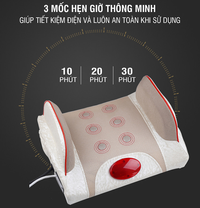 Đệm massage lưng rung nóng hỗ trợ trị đau nhức lưng YIJIA YJ-M4 - Dùng được trên ô tô