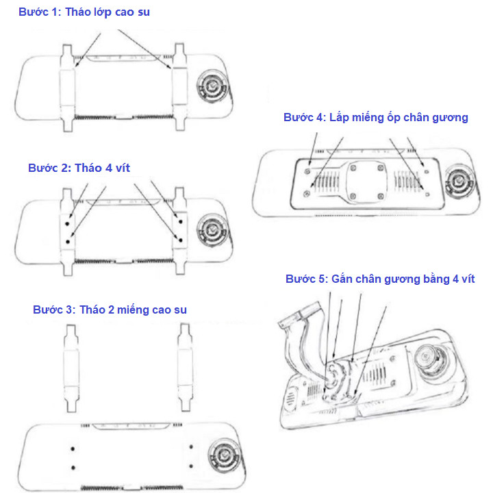 Bộ ốp chân gương đa năng dùng cho camera hành trình ô tô, xe hơi CG88