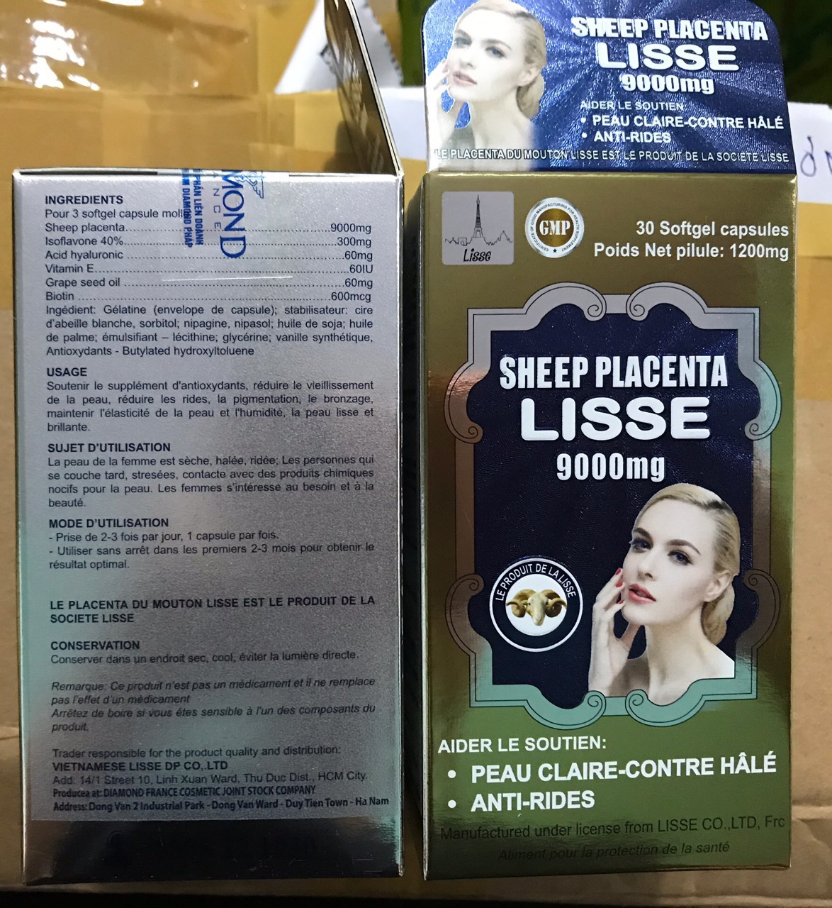 Lisse ￼NHAU THAI CỪU 9000mg - (Hộp 30 viên )- Sáng Da, Mờ Nám , Nếp Nhăn .