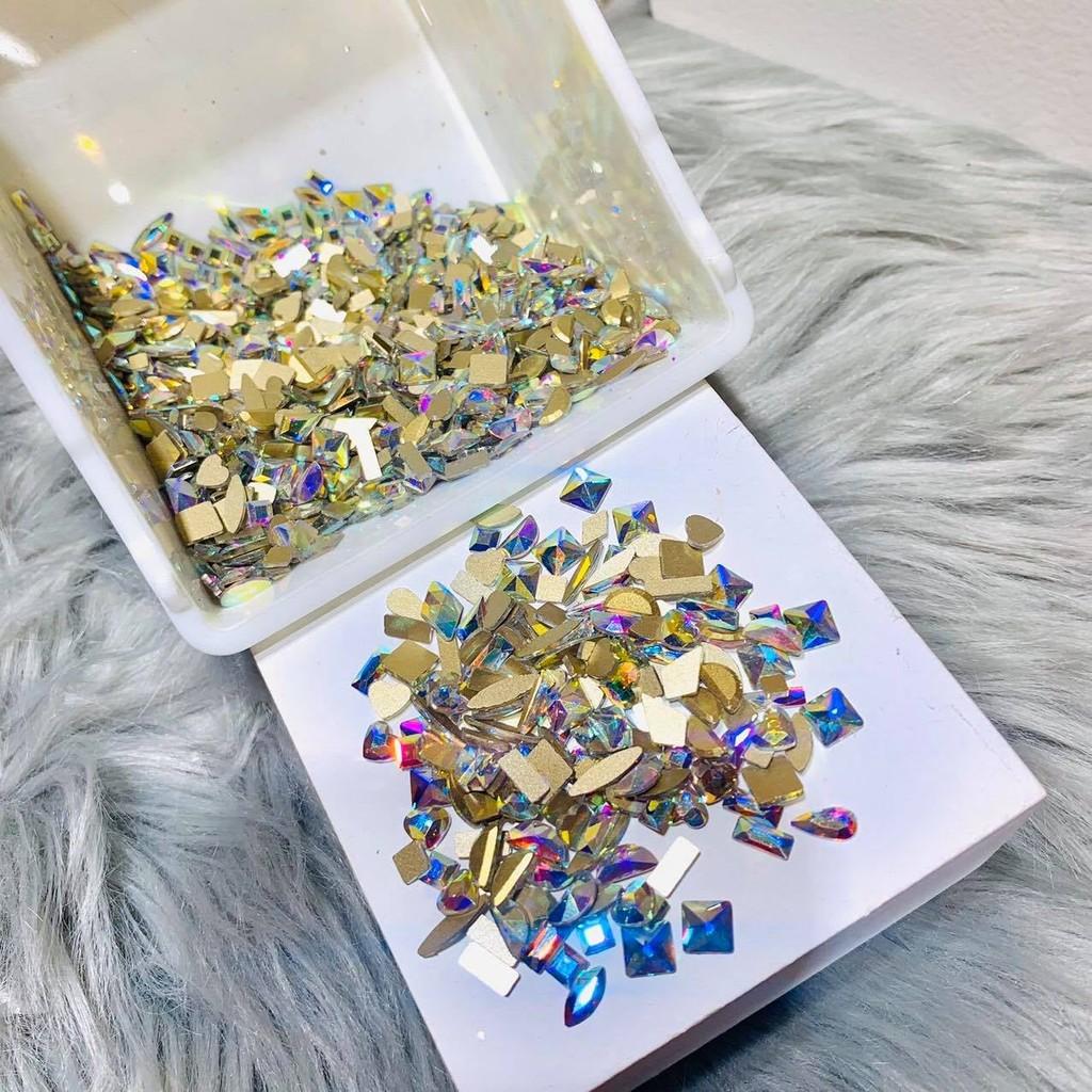 Đá chân dẹt mix 100 viên