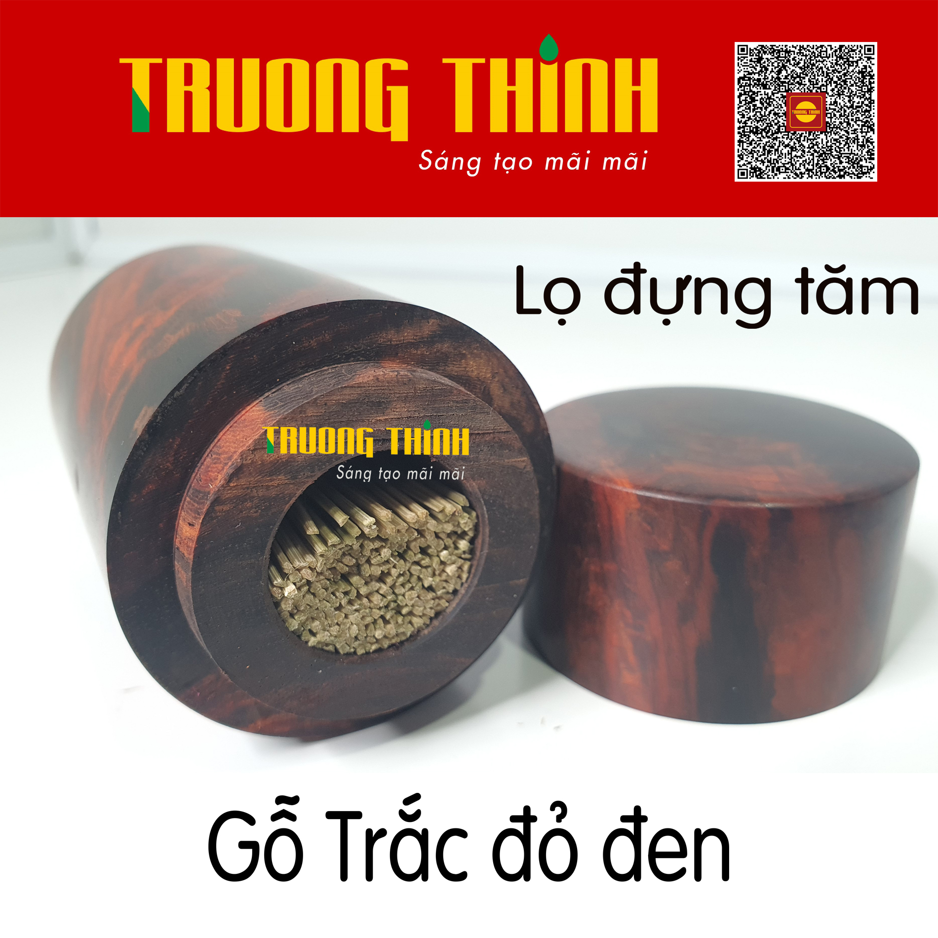 Lọ Hộp Đựng Tăm Bằng Gỗ Trắc Đỏ Đen Cao Cấp Trường Thịnh Tiện Dụng Bền Đẹp Sang Trọng Tiết Kiệm – Hình Trụ Liền Khối.