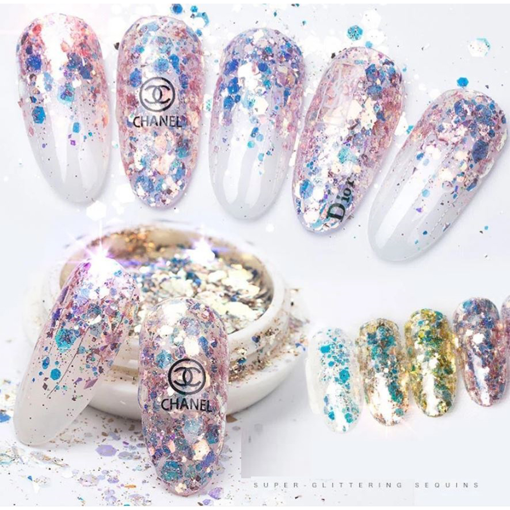 Set Nhũ Nail Lẫn 8 Màu Trang Trí Móng, Màu Sắc Nổi Bật, Thiết Kế Mẫu Hiệu Ứng Ánh Sáng Ấn Tượng, Thu Hút, Dễ Sử Dụng, Độ Bền Cao