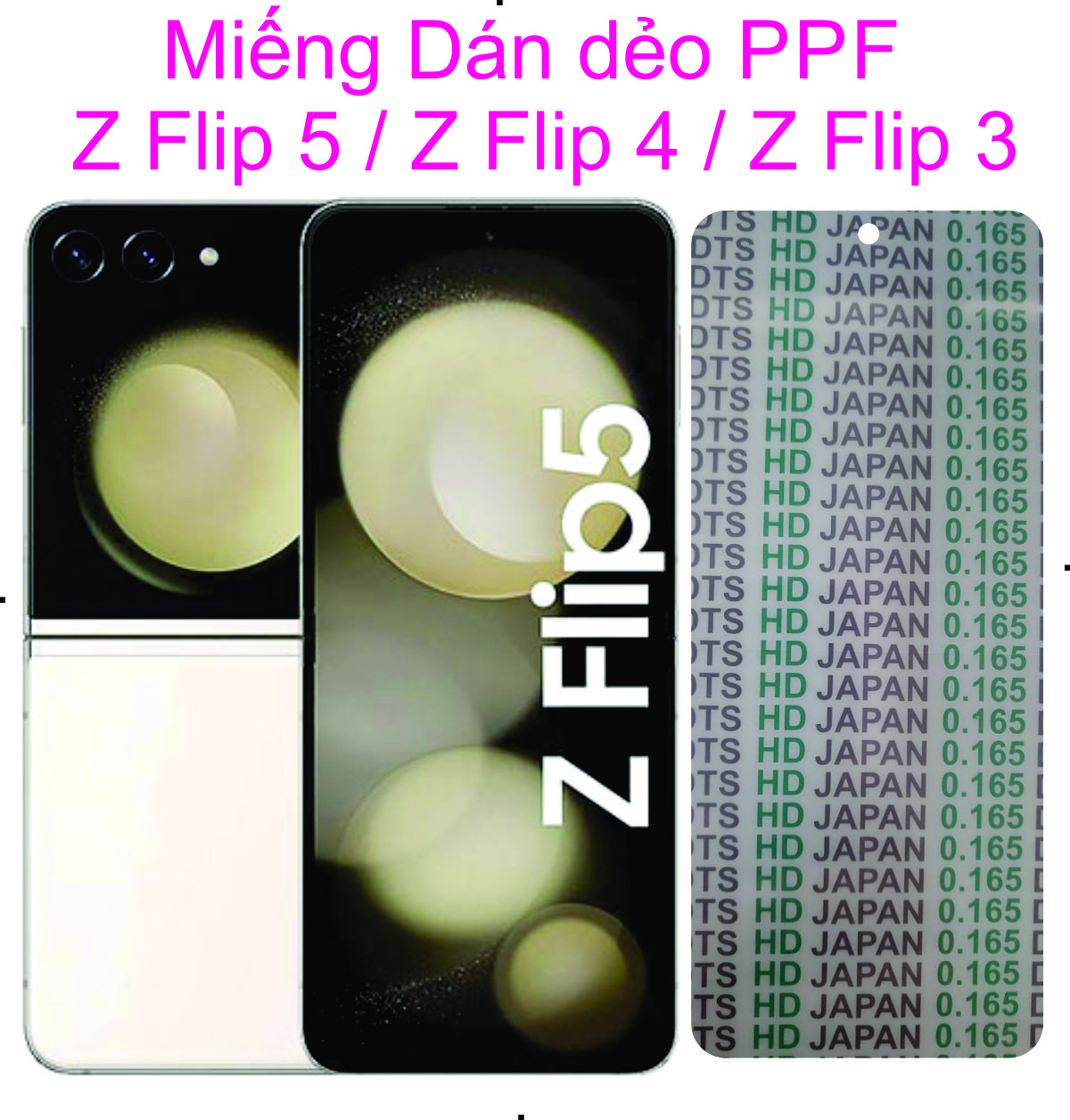 Miếng Dán PPF dành cho SAMSUNG Z Flip 5 / Z Flip 4 / Z Flip 3, Bảo vệ máy chống trầy xước toàn diện