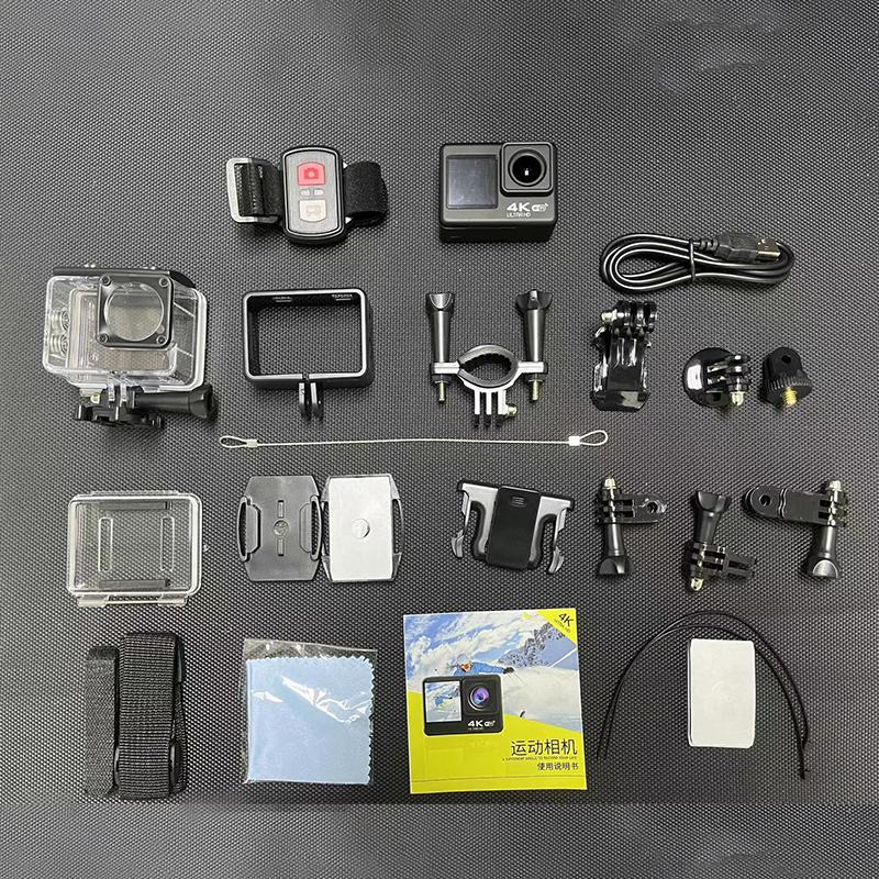 Camera hành động 4K 60fps camera 24MP 2.0 Touch LCD 4X EIS Dual Màn hình WiFi Điều khiển từ xa Waterproof Water