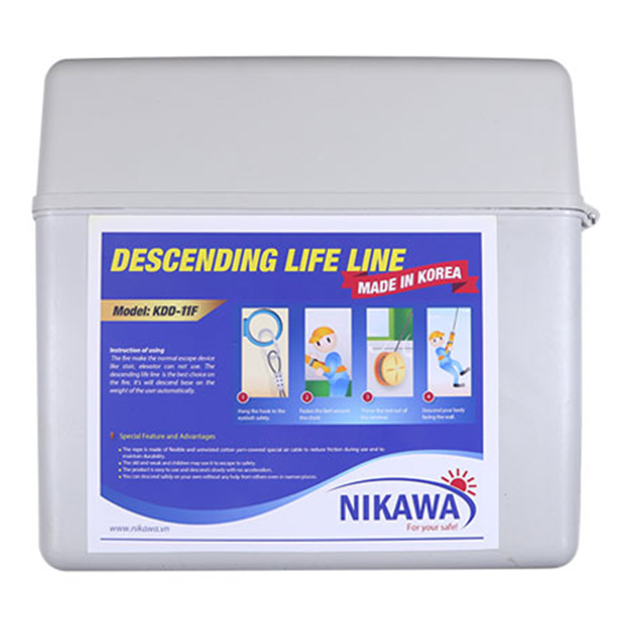 Dây Thoát Hiểm Cá Nhân Nikawa KDD-11F - Tặng Giá Treo Móc Nikawa HY-01