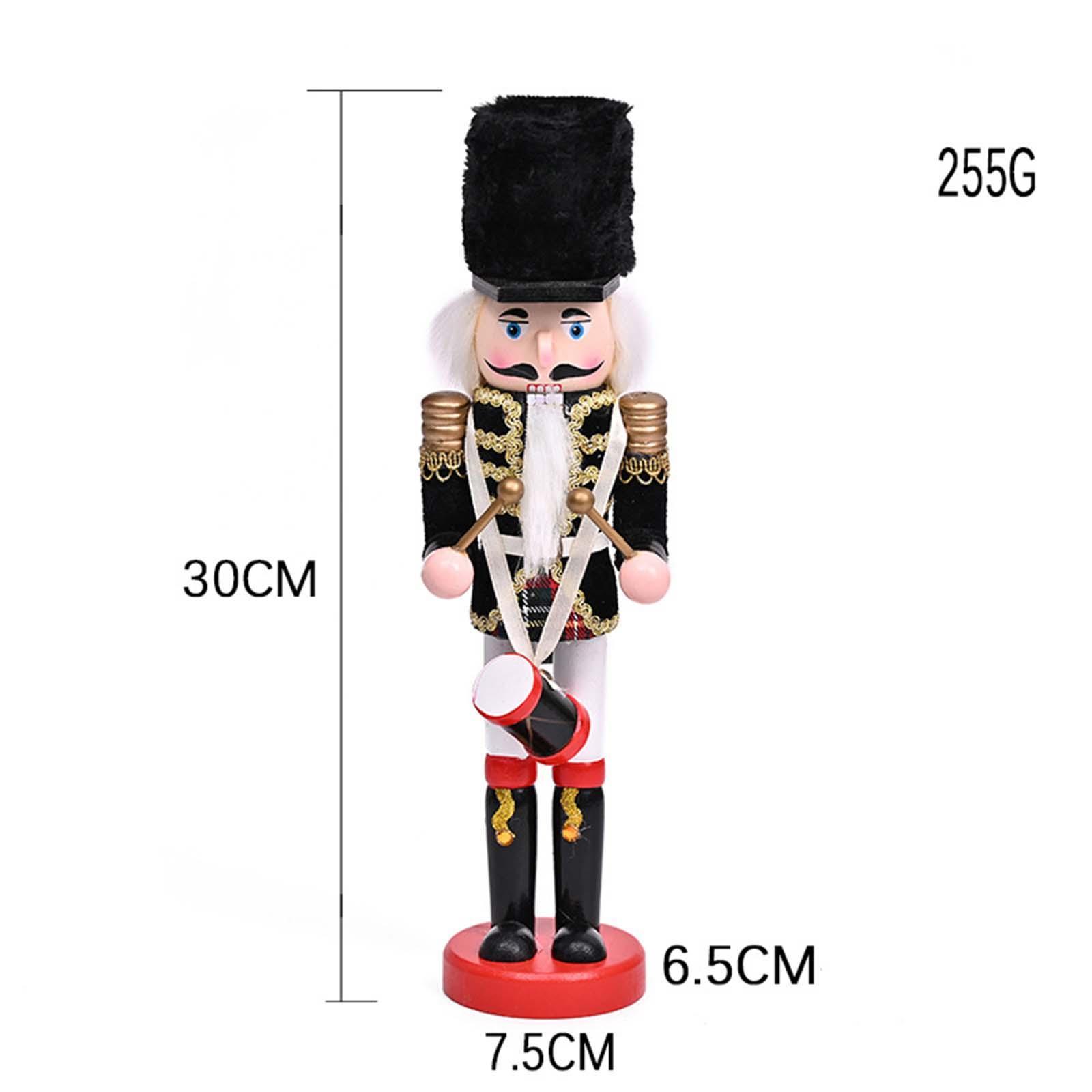 4Pcs Christmas Nutcracker Ornament Sculpture Cartoon Figurine Wooden Nutcracker Doll for Xmas Party Holiday Home Decor Gifts