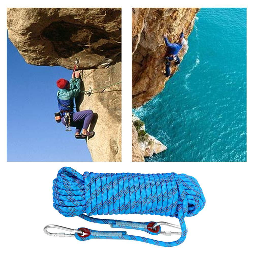 10mm Rock Climbing Rope 10M/20M/30M Outdoor Static Rapelling Rope for Fire Rescue Safety Escape Tree Climbing