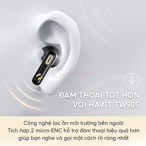 Tai nghe Bluetooth True Wireless Havit TW905 - Hàng chính hãng