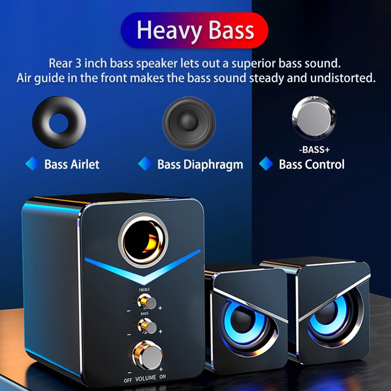 Hệ thống nhà hát tại nhà Caixa de som pc bass subwofer bluetooth loa máy tính loa âm nhạc boombox máy tính xách tay máy tính xách tay Altavoces TV Color: Black Bluetooth Woofer Size/Full-Range Size: 1.5"  Tweeter Size: 1.5"