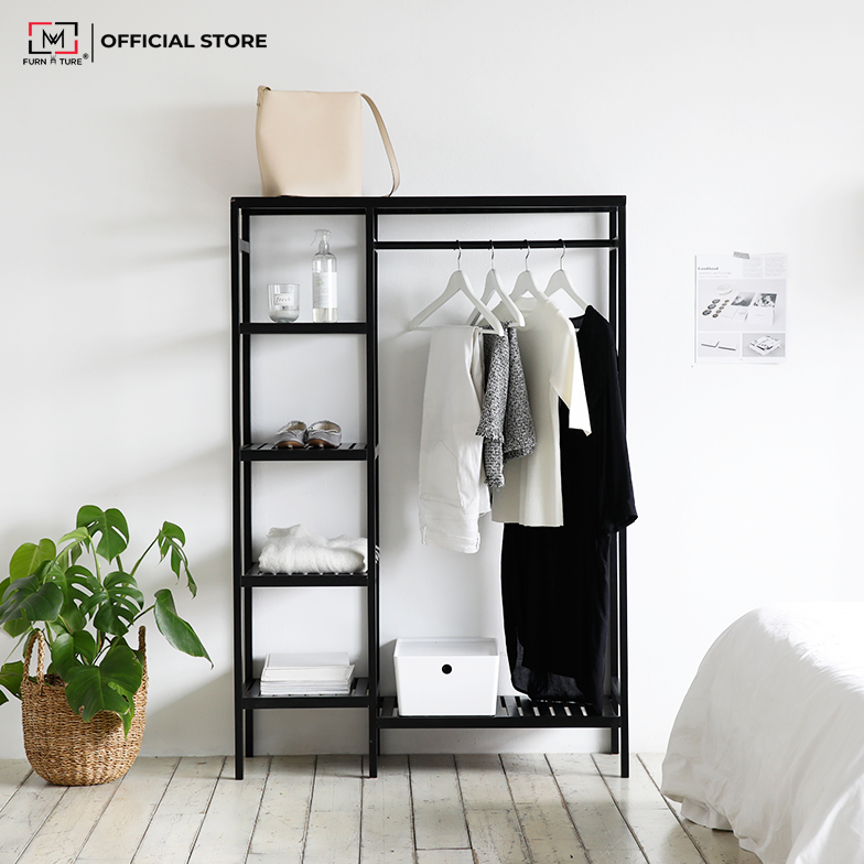 GIÁ TREO QUẦN ÁO TIỆN LỢI GỖ THÔNG NHẬP KHẨU HÀNG LẮP RÁP THÔNG MINH HÀN QUỐC - DOUBLE CLOSET