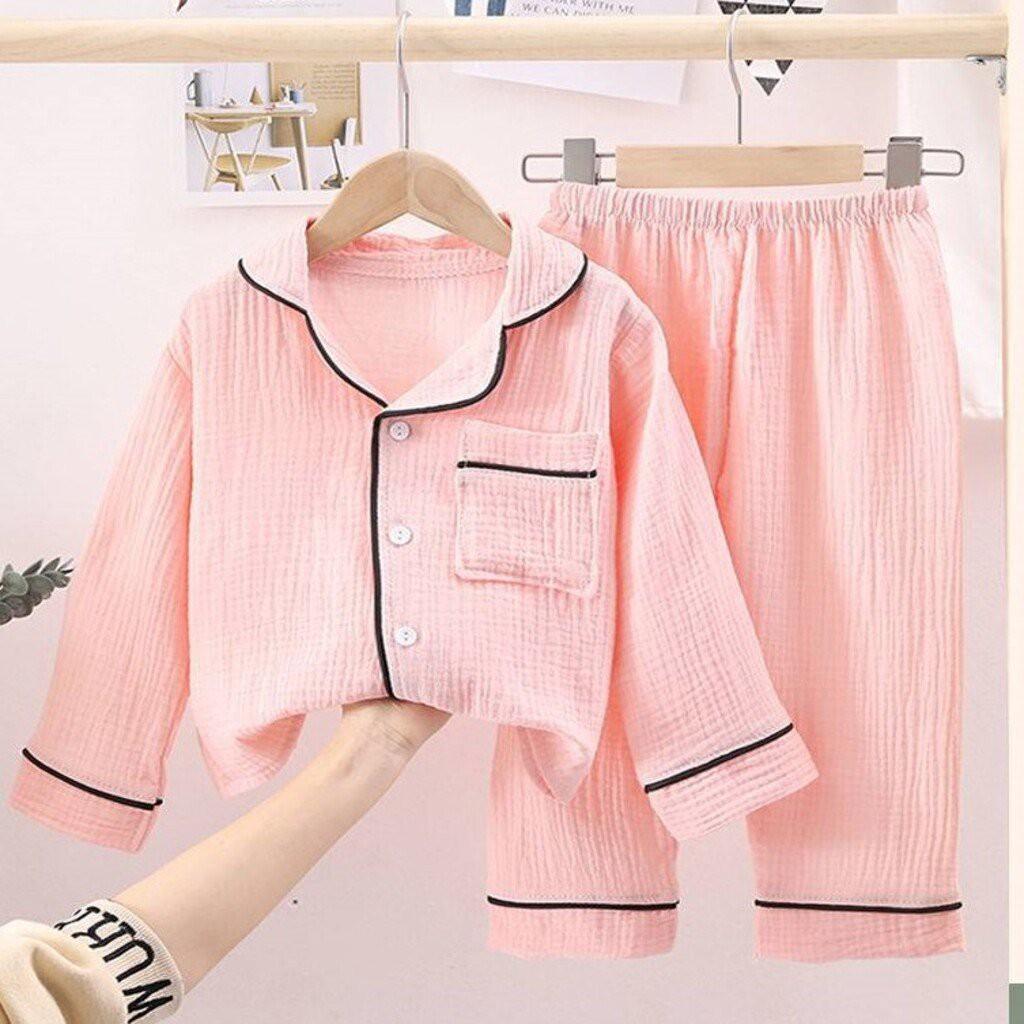 Bộ Đồ Ngủ Cho Bé, Bộ Pijama Chất Đũi Dài Tay Cho Bé, Bộ Đồ Ngủ Nhà Cực Xinh Cho Bé Trai Và Bé Gái