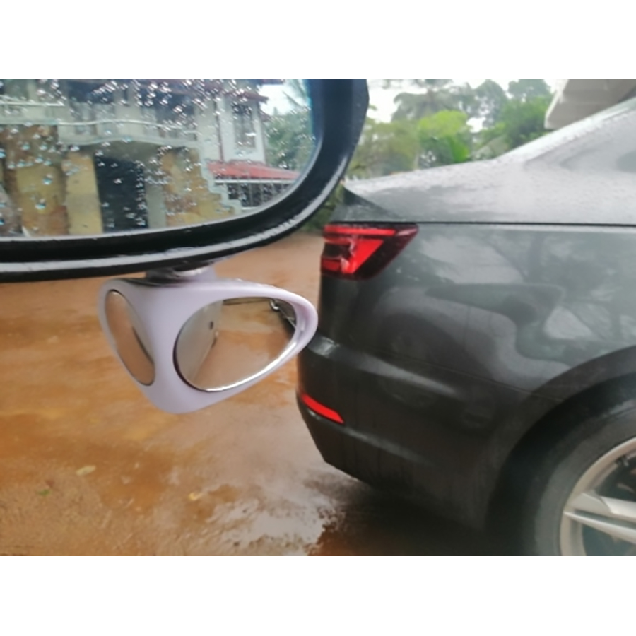 Gương cầu lồi 2 mặt xóa điểm mù quan sát 2 bánh xe trước sau, gương xoay 360 độ, dán lên gương kính chiếu hậu chính cho xe hơi, ô tô