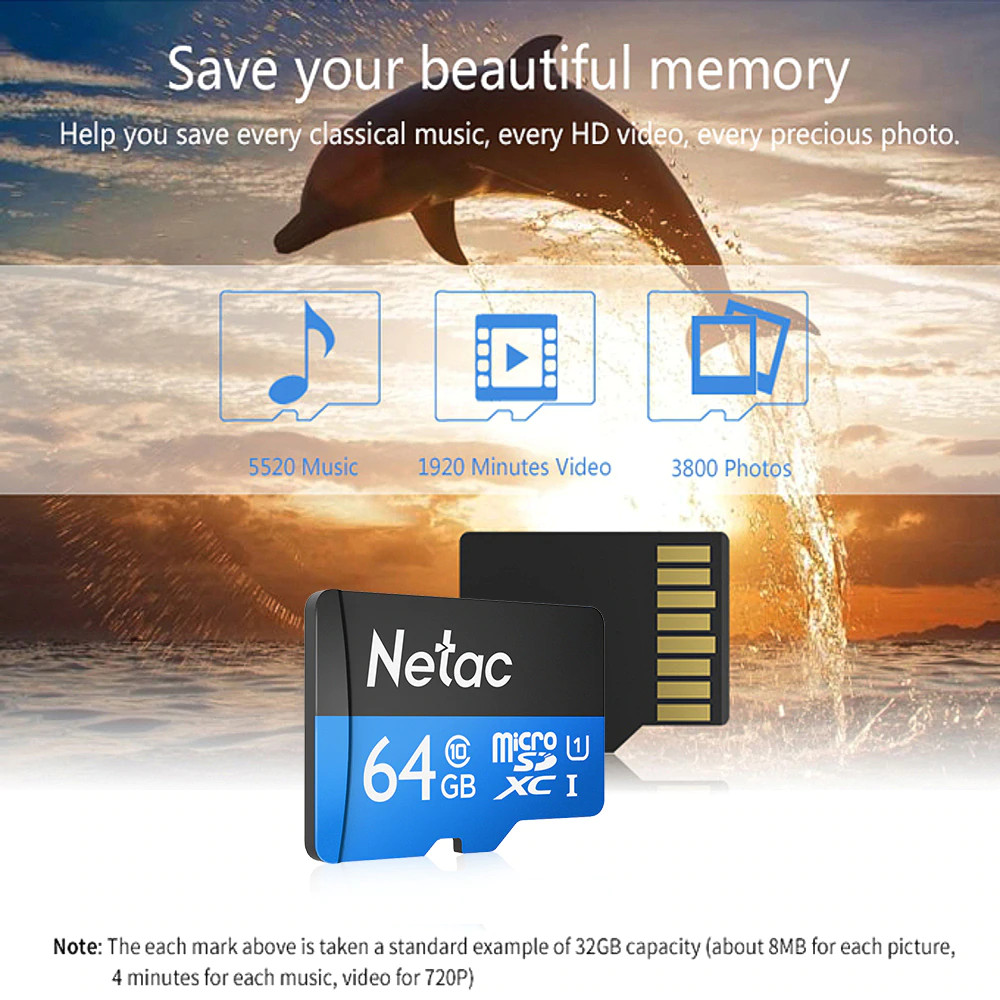 Thẻ nhớ MicroSDXC Netac C10 UHS-I U1 64GB 80MB/s (Hàng chính hãng)