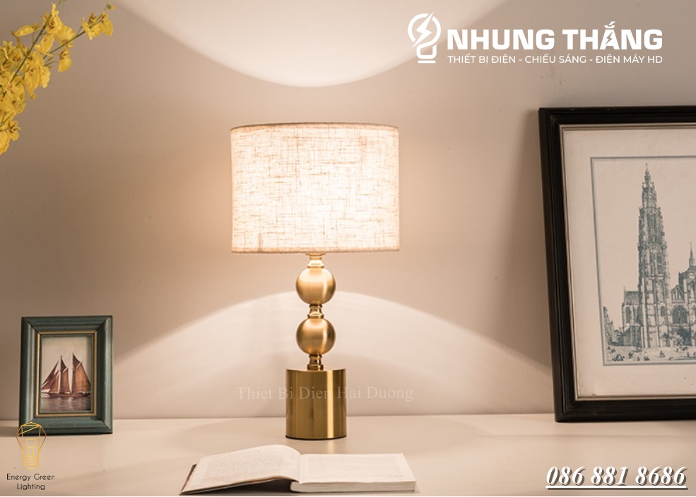 Đèn Ngủ Để Bàn S3069 Decor Vintage - Khung Kim Loại - Kiểu Dáng Sang Trọng - Tặng Kèm Bóng Led