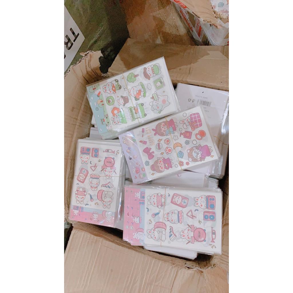 Set 4 Tấm Sticker Xinh Dễ Thương Hình Dán Cute Stickers Trang Trí Sổ Tay Dán Mũ Bảo Hiểm điện thoại siêu đẹp