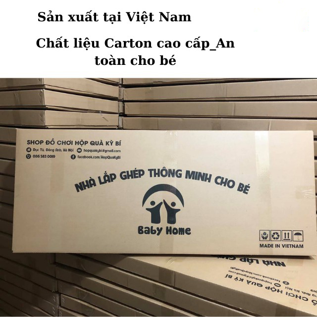 Nhà Lắp Ghép Thông Minh Nhà Giấy Carton Lắp Ráp Cho Bé