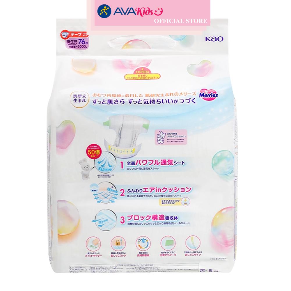 Tã dán Merries size NB 76 miếng (Dưới 5 kg)