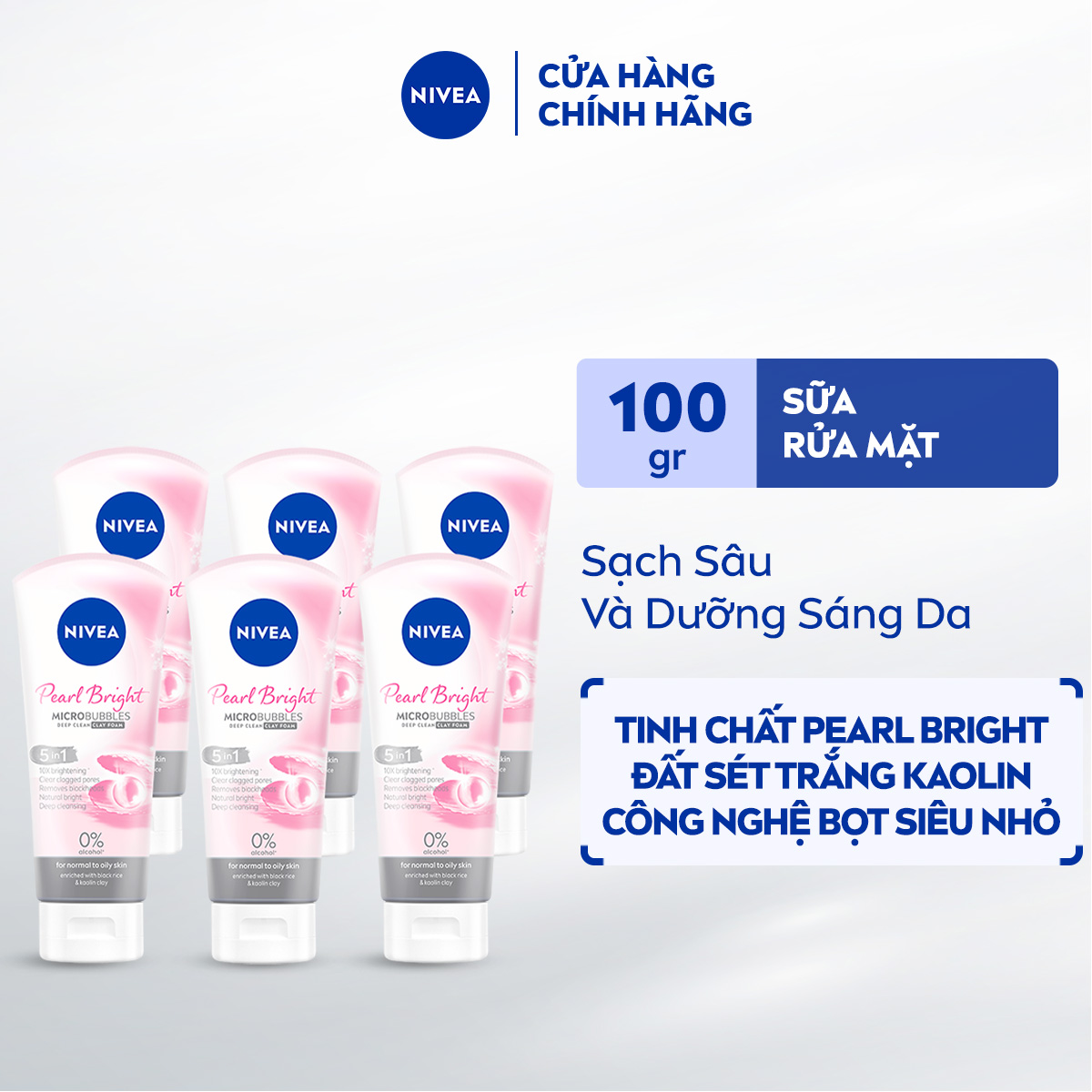 Combo 6 Sữa Rửa Mặt Ngọc Trai NIVEA (100g)