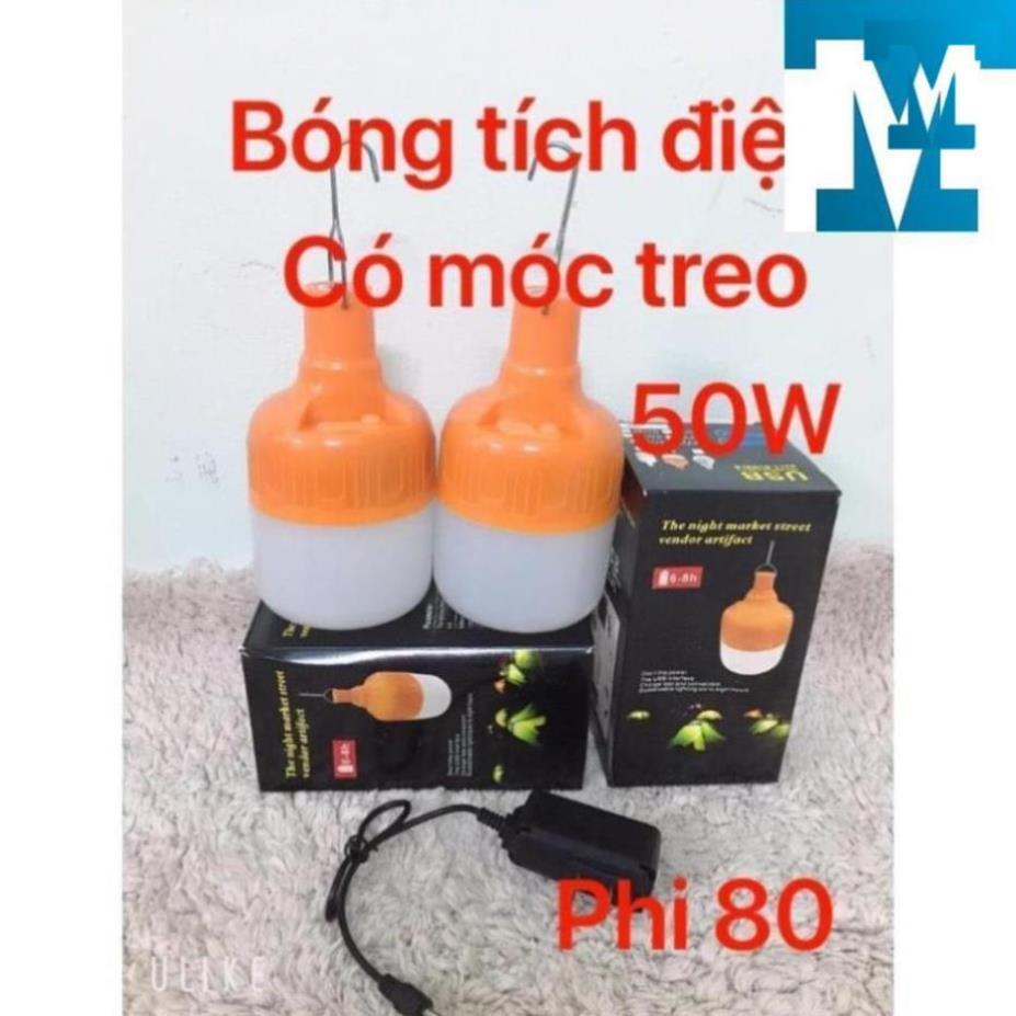 Kèm Adapter - Bóng đèn LED sạc tích điện 30w - 50w - 80w, bóng đèn tích điện 3 chế độ sáng