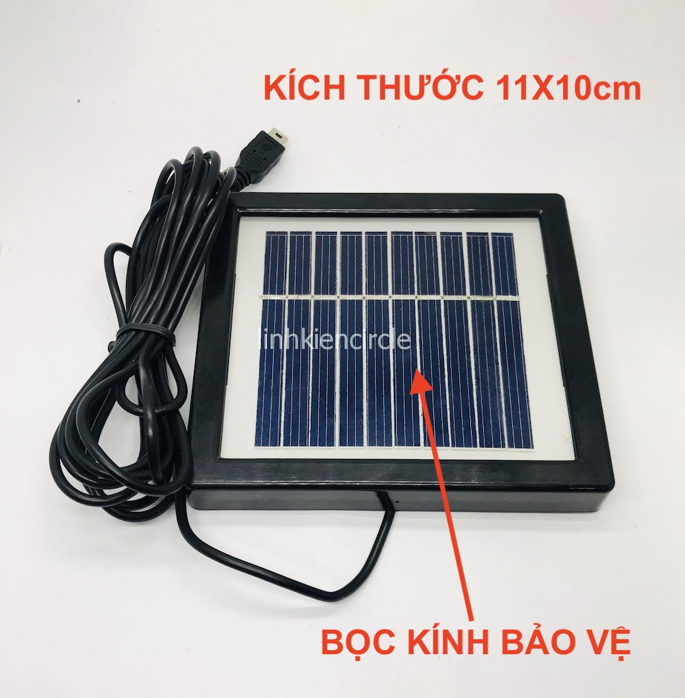 Tấm pin mặt trời mini 1W điện áp 5V 0.2A nối sẵn dây mặt kính chất lượng cao dùng DIY - KG0003