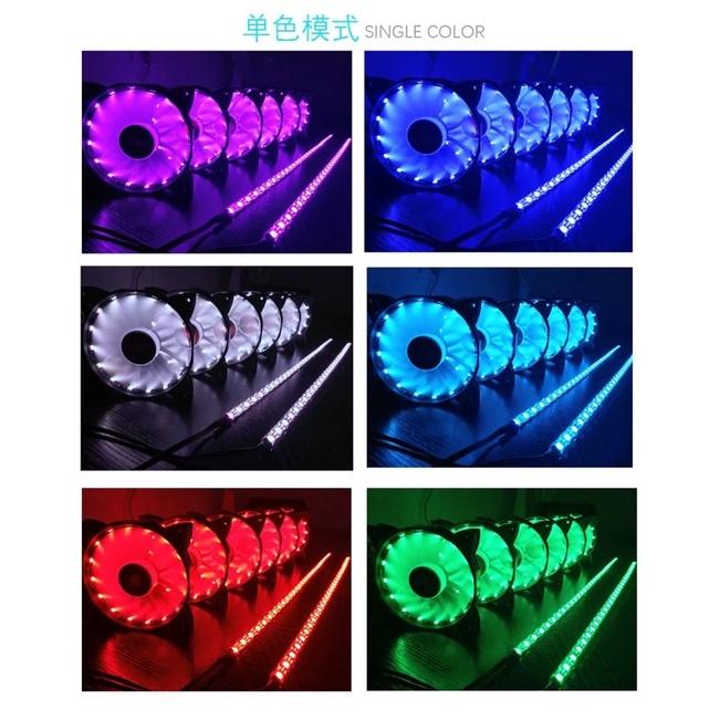 Quạt tản nhiệt Coolmoon LED RGB tự động đổi màu, 12cm không đồng bộ HUB - Hàng chính hãng