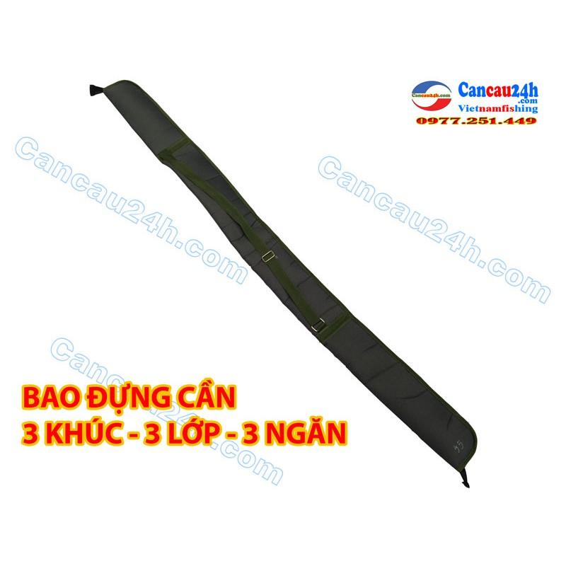 Bao đựng cần câu 3 khúc - 3 ngăn - 3 lớp lót nỉ