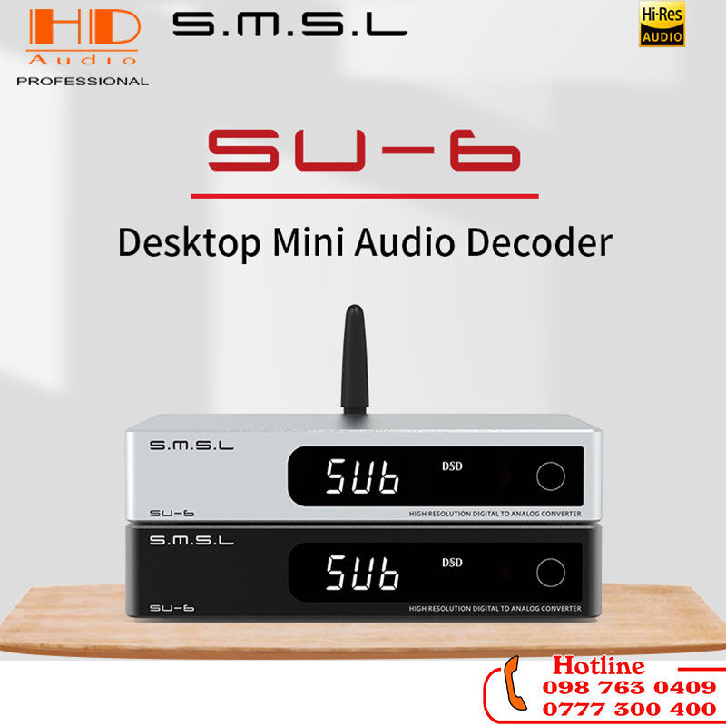 Giải Mã DAC S.M.S.L SU6- Chip ES9038Q2M - 4 OPA1612 - Hàng Chính Hãng