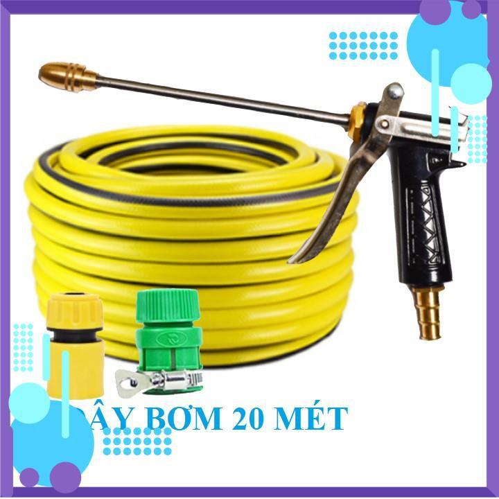 Vòi Xịt Nước️ Bộ dây vòi xịt nước rửa xe, tưới cây , tăng áp 3 lần, loại 20m 206318 đầu đồng, cút, nối PE