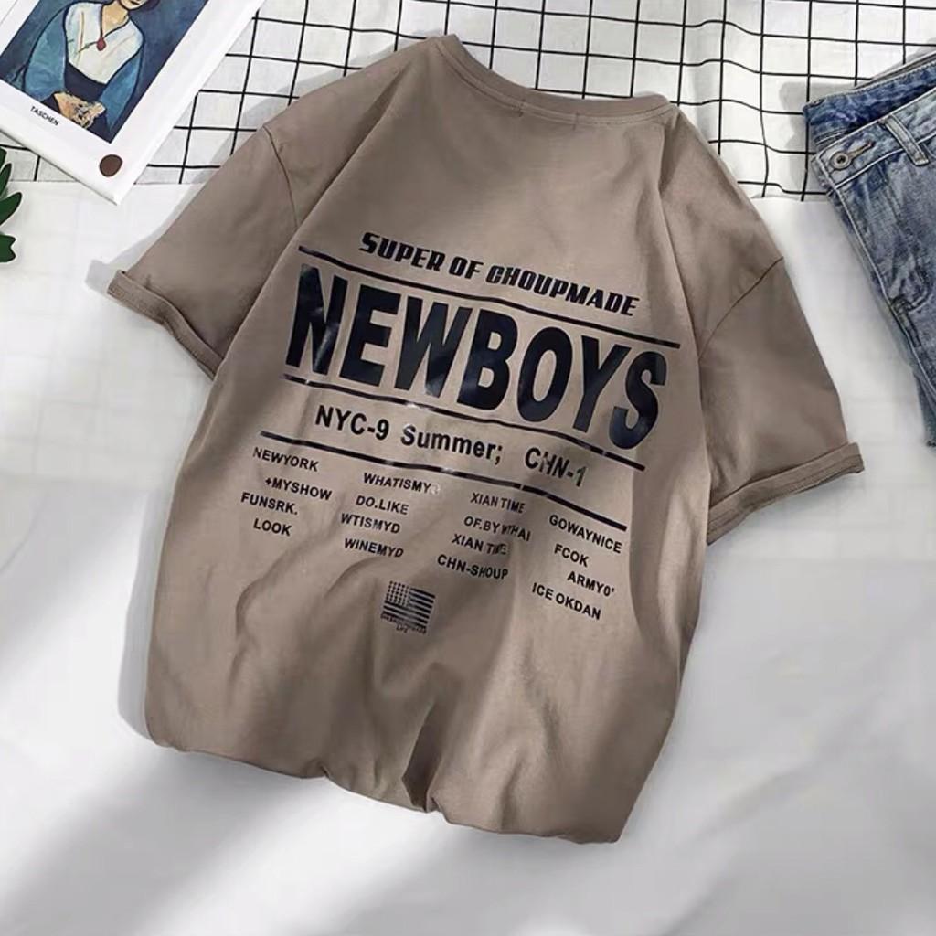 Áo thun tay lỡ form rộng họa tiết NEW BOY - Unisex nam nữ đều mặc được