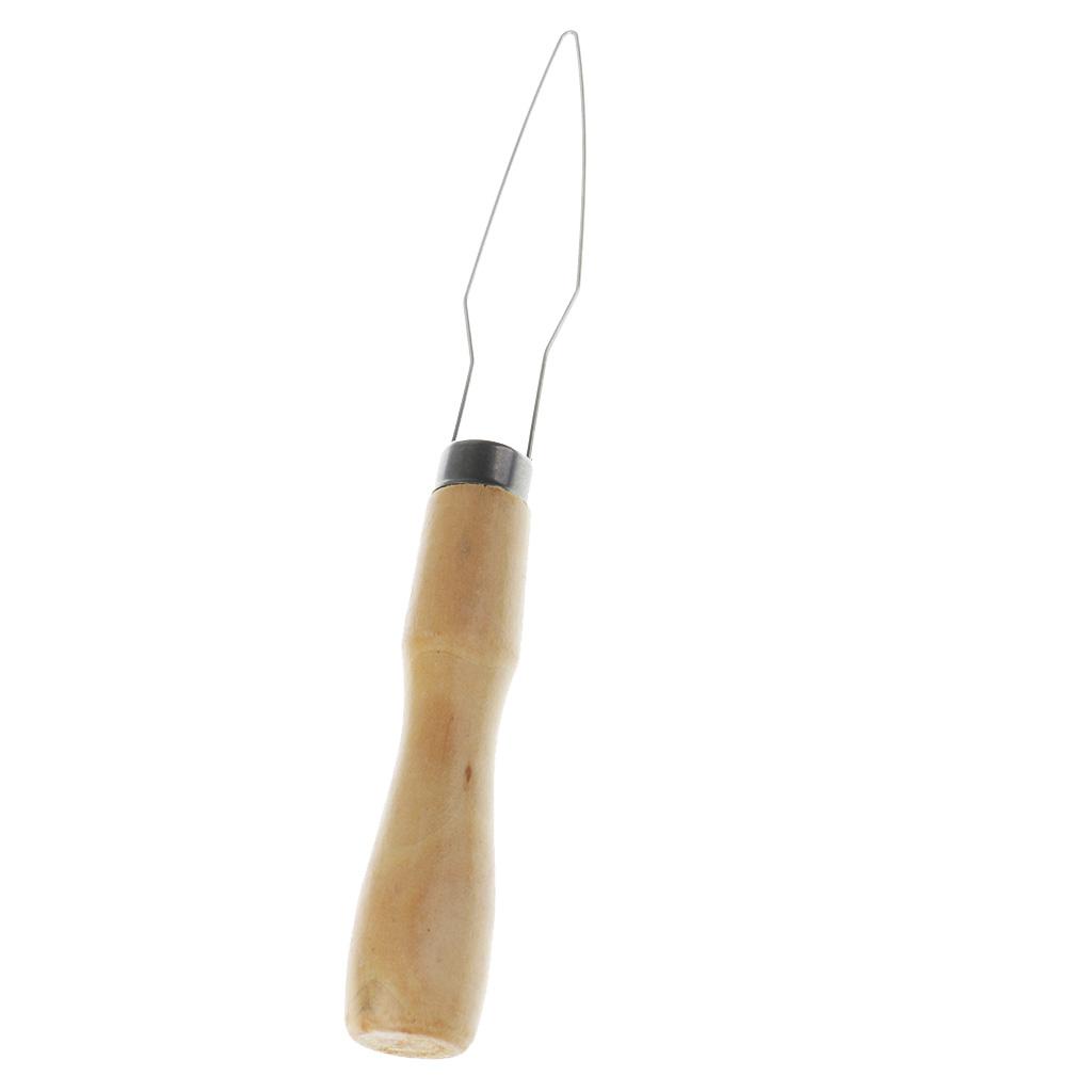 Wooden Handle Wire Loop Needle Threader Stitch Insertion Tool Sewing Supply