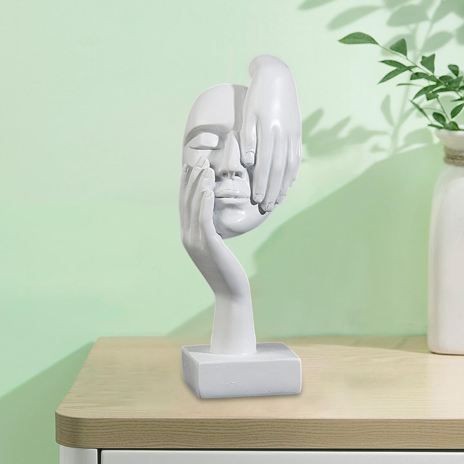 Creative Thinker Statue, Figurines Resin Ornament, Decoration Abstract Face Sculpture for Desktop Office Home Bookshelf Wedding Gift