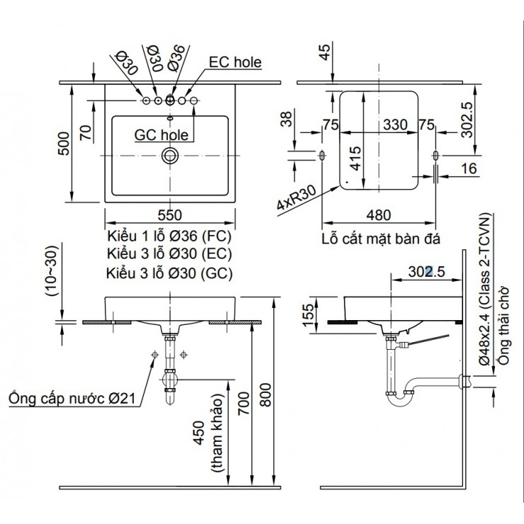 Chậu Rửa Lavabo Inax AL-536V Đặt Bàn AquaCeramic