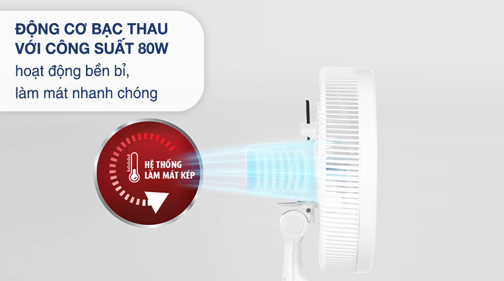 Quạt đứng Tefal TB Silence Plus VH689690-Trắng Cánh Trắng- Hàng chính hãng