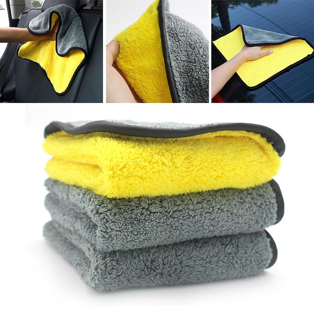 Loại 1 Khăn lau xe ô tô 2 mặt cao cấp sợi Microfiber