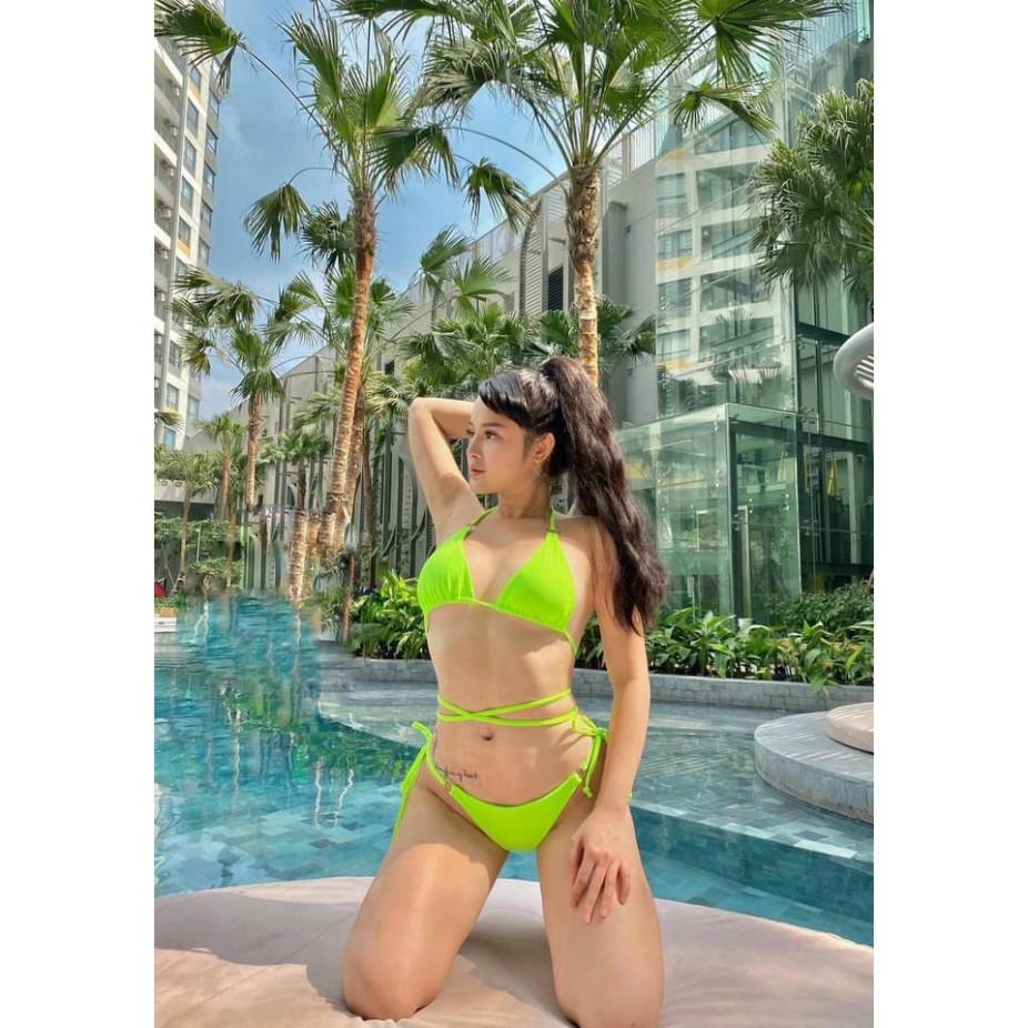 Bikini tam giác cạp thấp nhiều màu mặc đi biển đi bơi cách điệu siêu đẹp