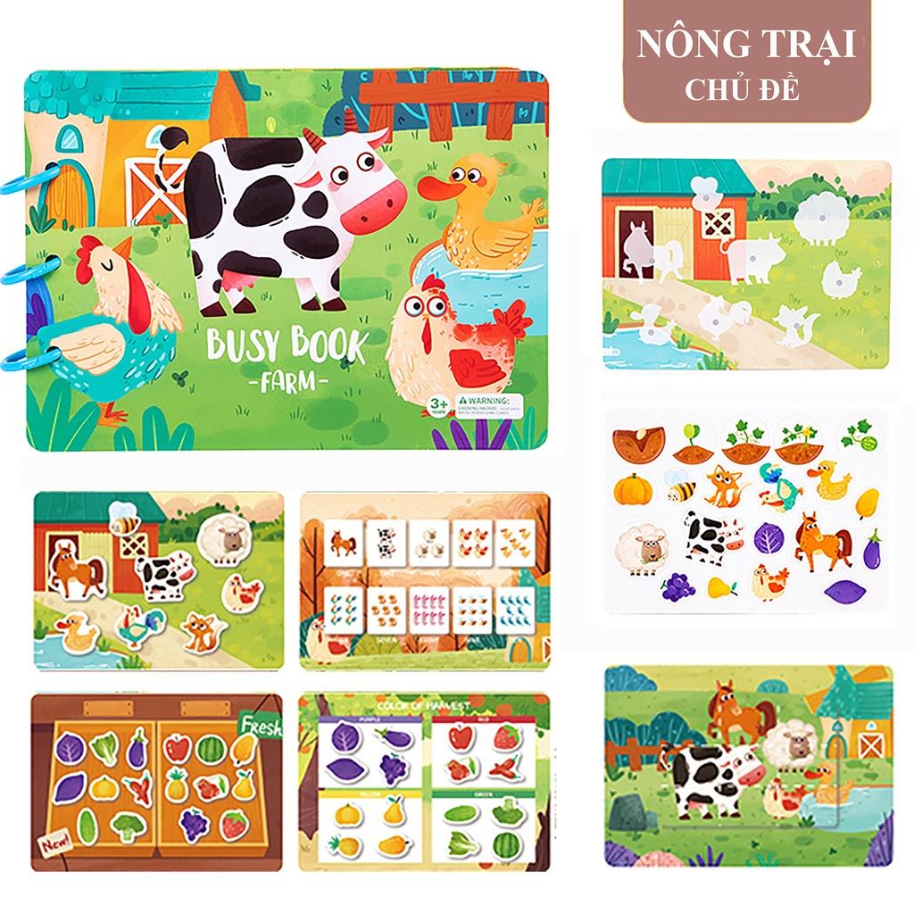 Học liệu Montessori Sách bóc dán QUIET BOOK nhiều chủ đề giúp bé thông minh, Đồ chơi giáo dục sớm