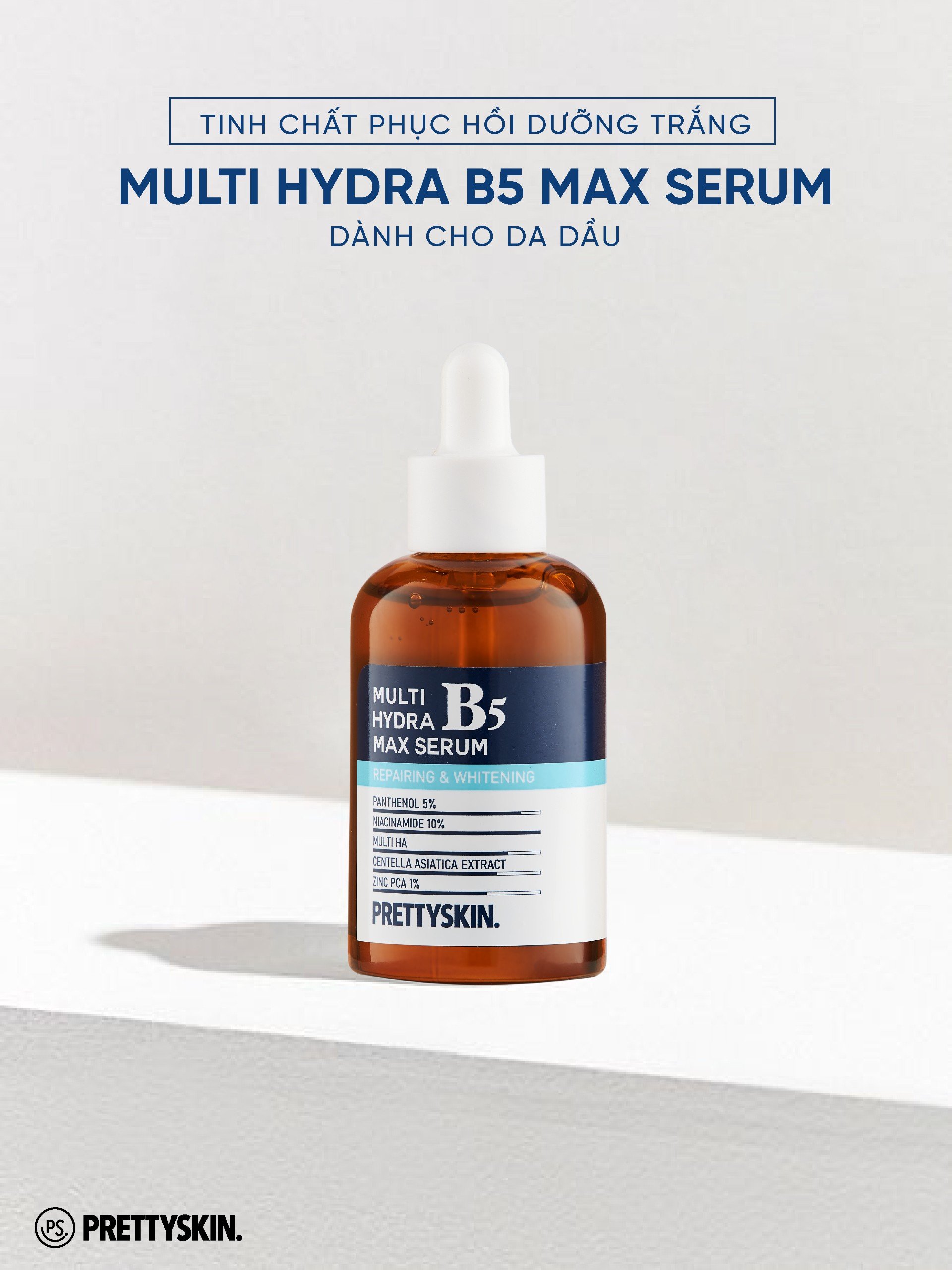 Serum B5 Multi Hydra Max Prettyskin giúp phục hồi dưỡng trắng  dành cho da dầu mụn, da khô 50ml