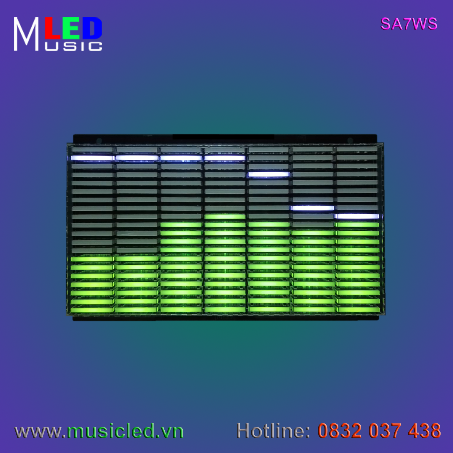 Dàn đèn Music LED nháy theo tần số nhạc 7 cột treo tường