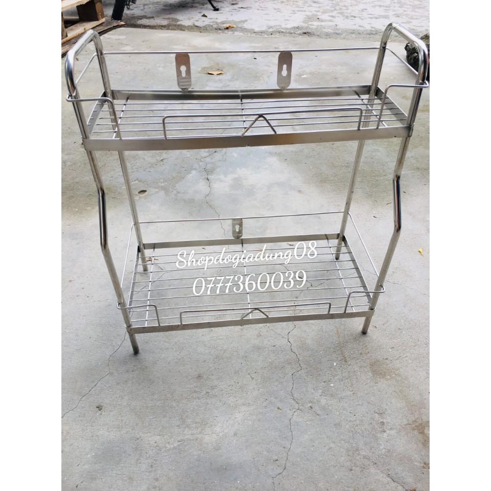 KỆ ĐỂ GIA VỊ 2 TẦNG INOX HÌNH CHỮ NHẬT CÓ 2 KÍCH CỠ hàng đẹp