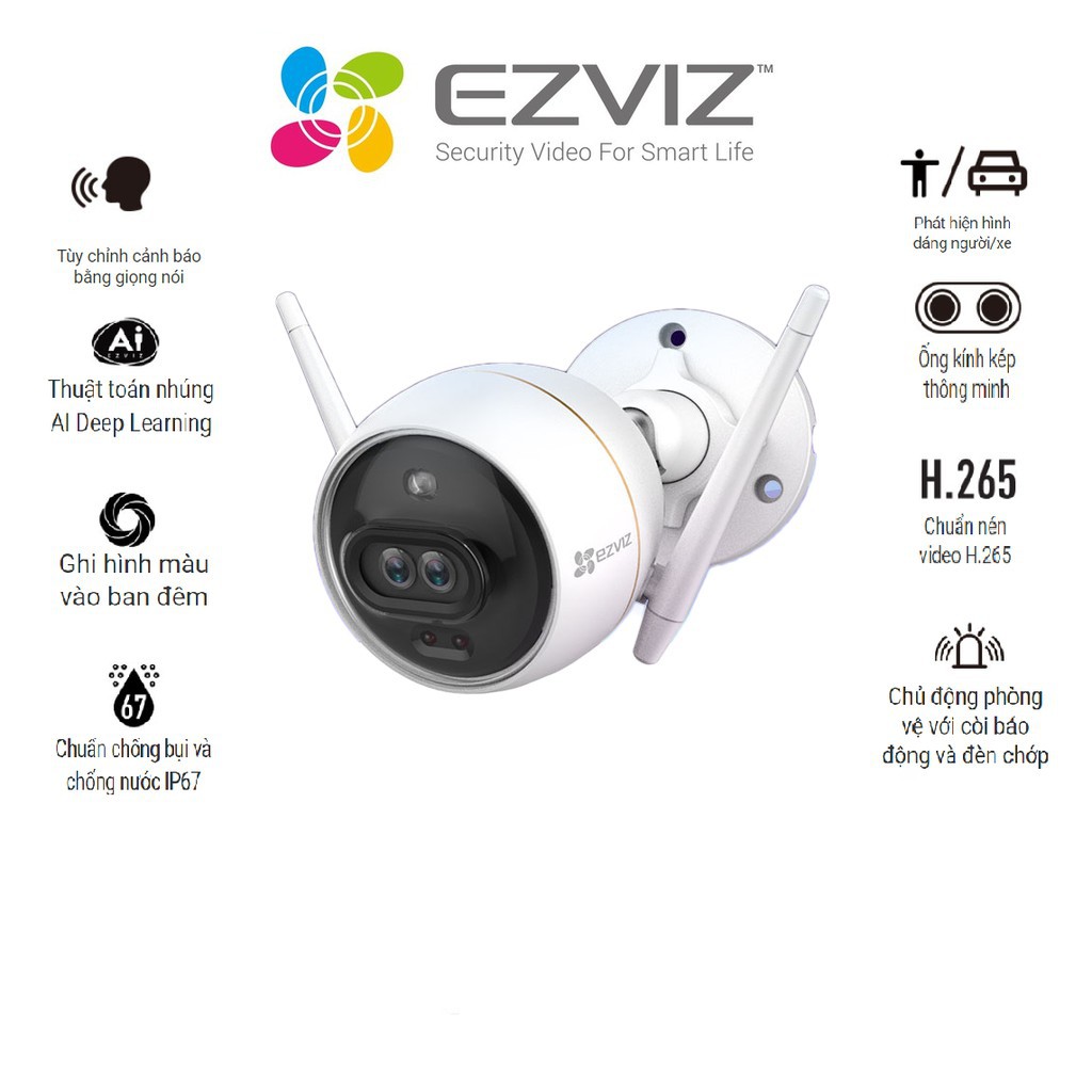 Camera ngoài trời Ezviz C3X fullcolor AI - Hàng chính hãng