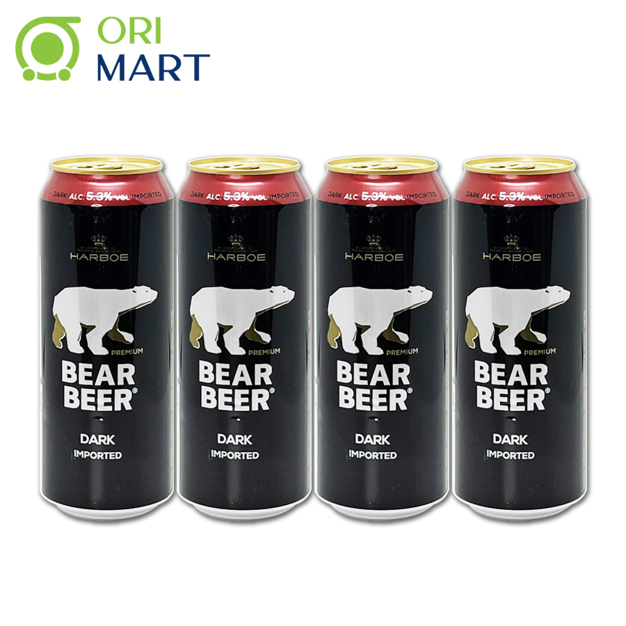 Combo 4 Lon Bia Bear Beer Dark Imported 5.3%