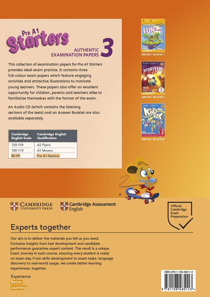 Cambridge English Pre A1 Starters 3 Student's Book: Authentic Examination Papers