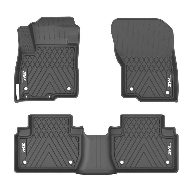 Thảm lót sàn xe ô tô Mitsubishi Outlander 2012-đến nay nhãn hiệu Macsim 3W-chất liệu nhựa TPE đúc khuôn cao cấp-màu đen