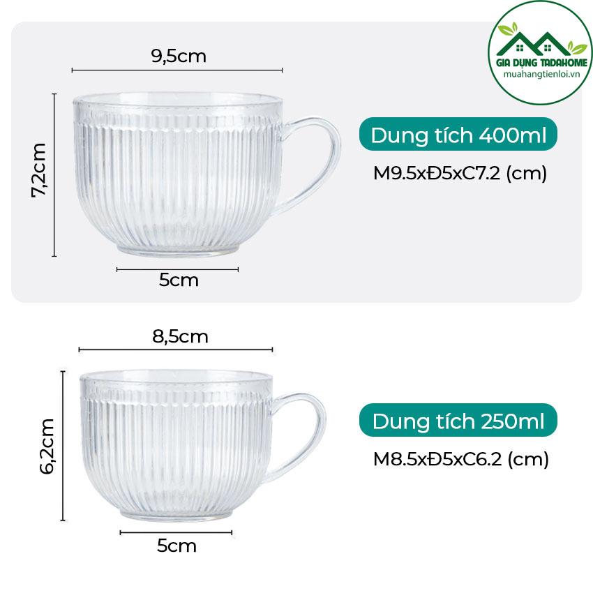 LY (Cốc) BẦU TĂM TRONG SUỐT UỐNG CAFE, TRÀ CHỊU NHIỆT 250ml/400ml VIỆT NHẬT HOKORI 6390 6391 - TADAHOME